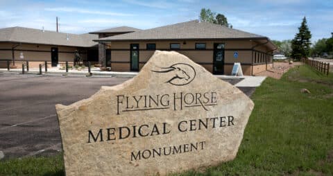 A Flying Horse Medical Center monument sign
