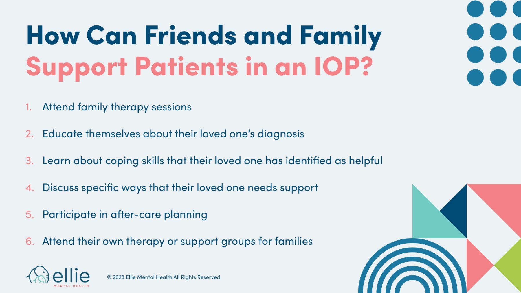 An infographic for How Can Friends and Family Support Patients in an IOP?