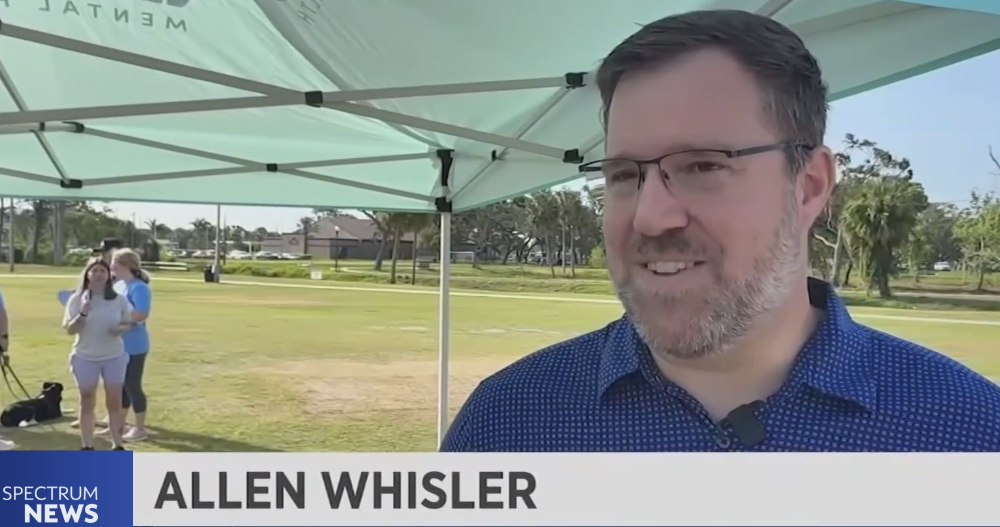 Allen Whisler, Owner of Ellie Mental Health St. Petersburg being interviewed by the local news.